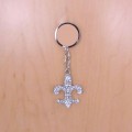 180728-GOLD/BLACK ROUND FLEUR DE LIS KEY CHAIN HOLDER